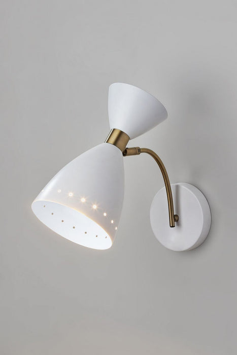 Adesso Home - 4279-02 - Wall Lamp - Oscar - White W. Antique Brass