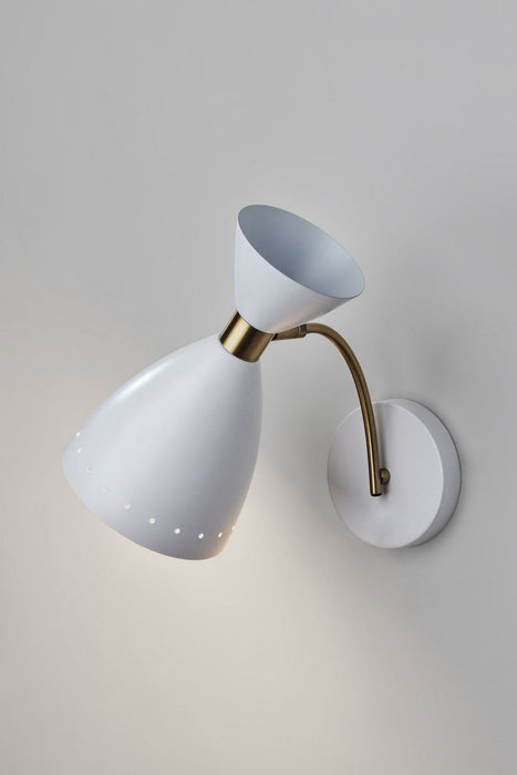 Adesso Home - 4279-02 - Wall Lamp - Oscar - White W. Antique Brass