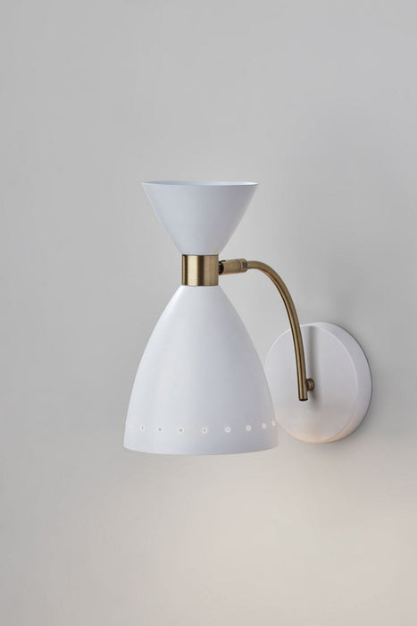 Adesso Home - 4279-02 - Wall Lamp - Oscar - White W. Antique Brass