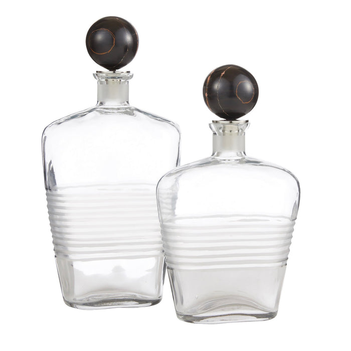 Arteriors - ARI14 - Decanters, Set of 2 - Eaves - Clear/Bengal