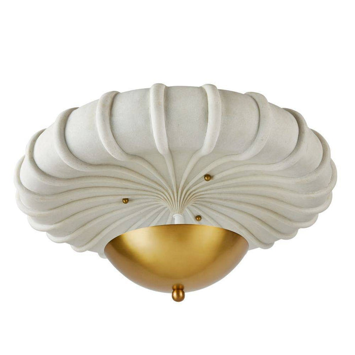 Arteriors - DFC12 - Three Light Flush Mount - Camella - Ivory/Antique Brass