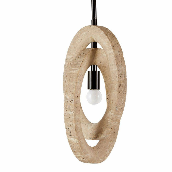 Arteriors - DPC15 - One Light Pendant - Collins - Faux Travertine/English Bronze