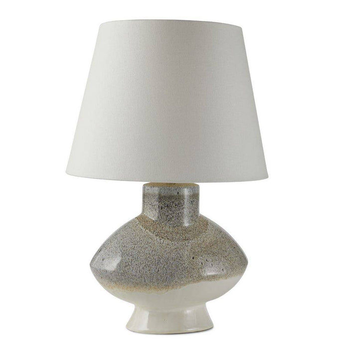 Arteriors - PTC33-103 - One Light Table Lamp - Ginn - Pebble Reactive/Antique Brass/Off-White/Off-White