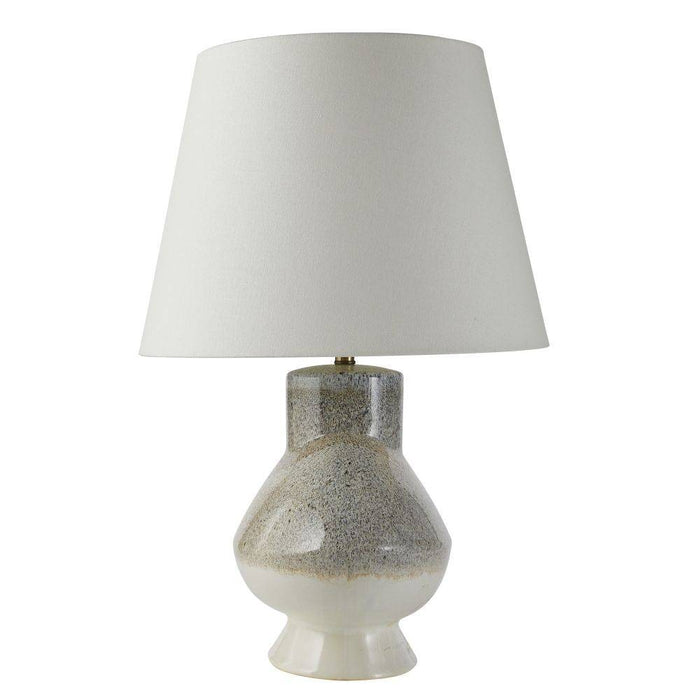 Arteriors - PTC33-103 - One Light Table Lamp - Ginn - Pebble Reactive/Antique Brass/Off-White/Off-White