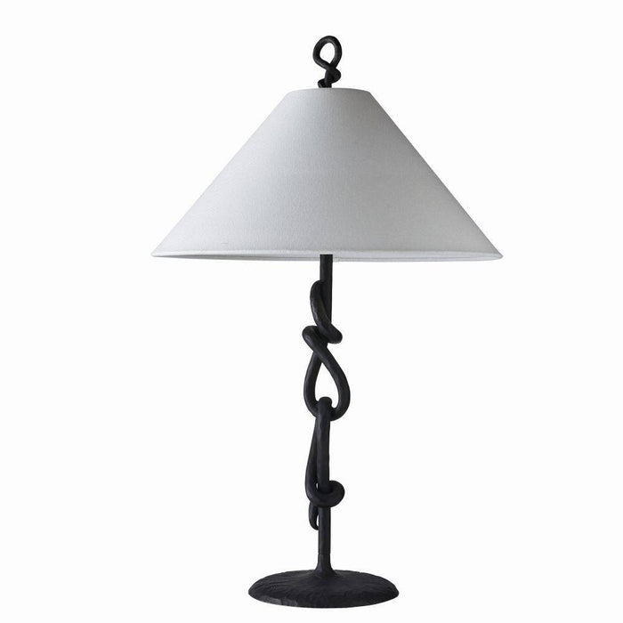 Arteriors - PTI14-SH042 - One Light Table Lamp - Dutton - Blackened Iron/White/White