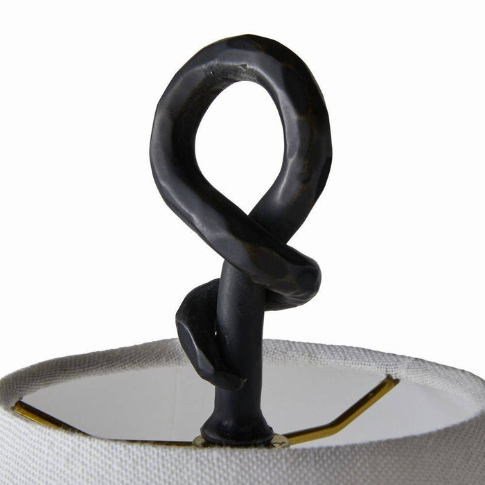 Arteriors - PTI14-SH042 - One Light Table Lamp - Dutton - Blackened Iron/White/White