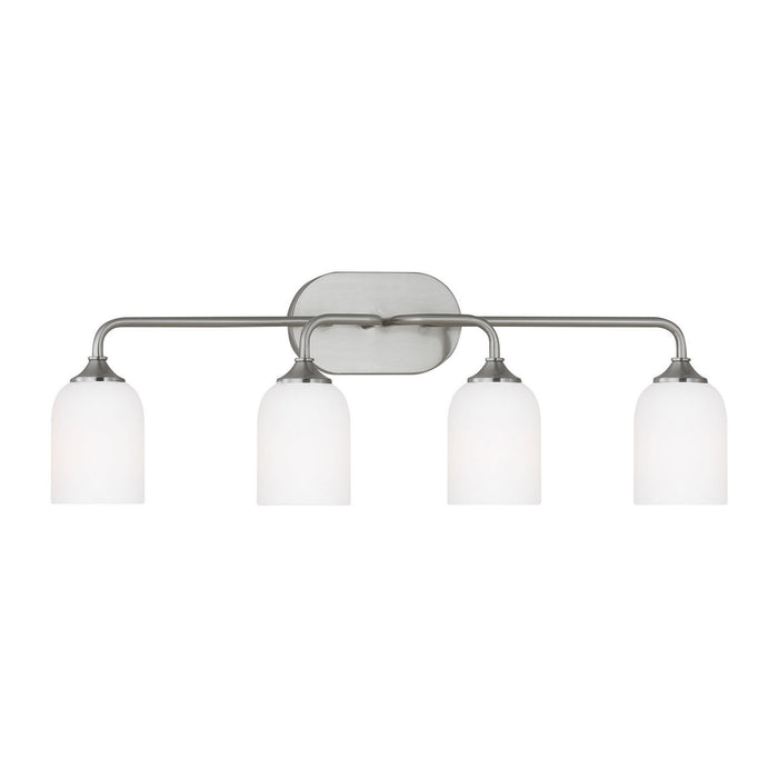 Generation Lighting - GLV1024EN3/BS - Four Light Vanity - Emile - Brushed Steel