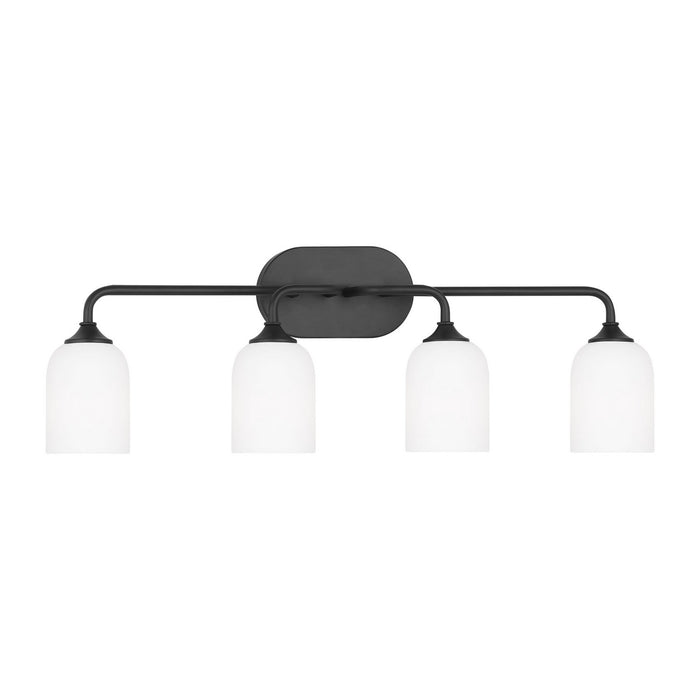 Generation Lighting - GLV1024EN3/MBK - Four Light Vanity - Emile - Midnight Black