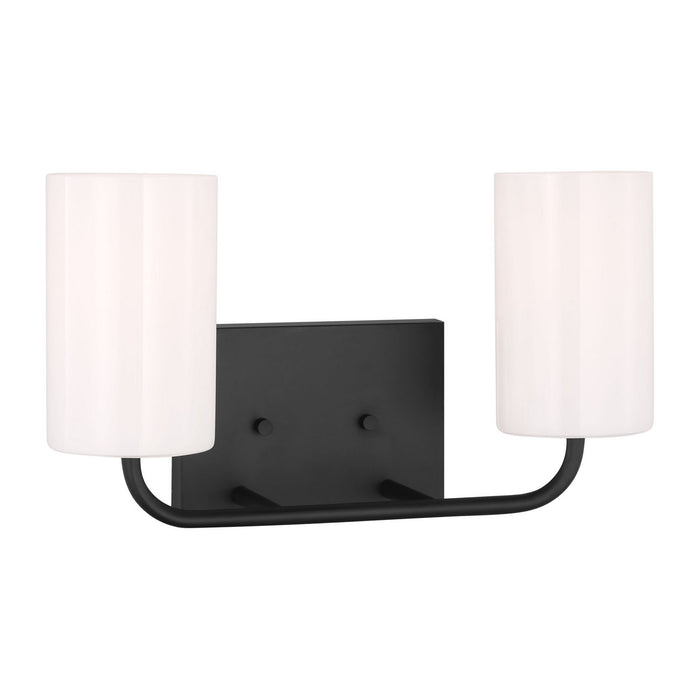 Generation Lighting - GLV1002EN3/MBK - Two Light Vanity - Rhett - Midnight Black