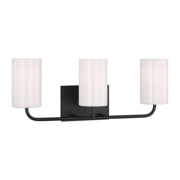 Generation Lighting - GLV1003EN3/MBK - Three Light Vanity - Rhett - Midnight Black