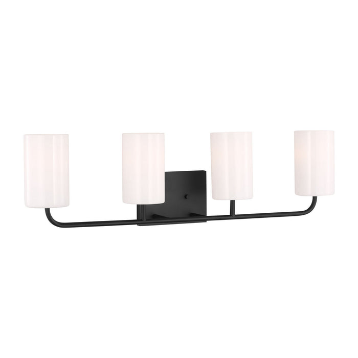 Generation Lighting - GLV1004EN3/MBK - Four Light Vanity - Rhett - Midnight Black