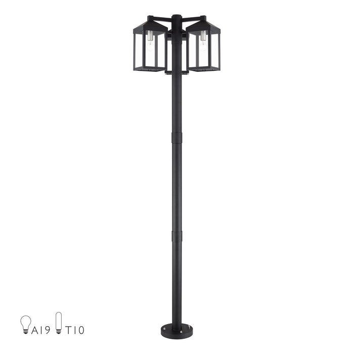 Livex Lighting - 20597-04 - Three Head Outdoor Post Light - Nyack - Black with Brushed Nickel