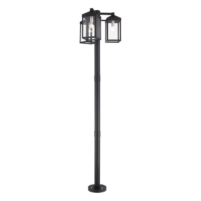 Livex Lighting - 20597-04 - Three Head Outdoor Post Light - Nyack - Black with Brushed Nickel