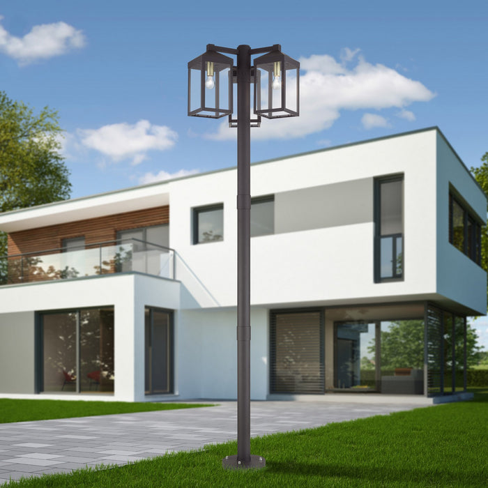 Livex Lighting - 20597-07 - Three Head Outdoor Post Light - Nyack - Bronze with Antique Brass