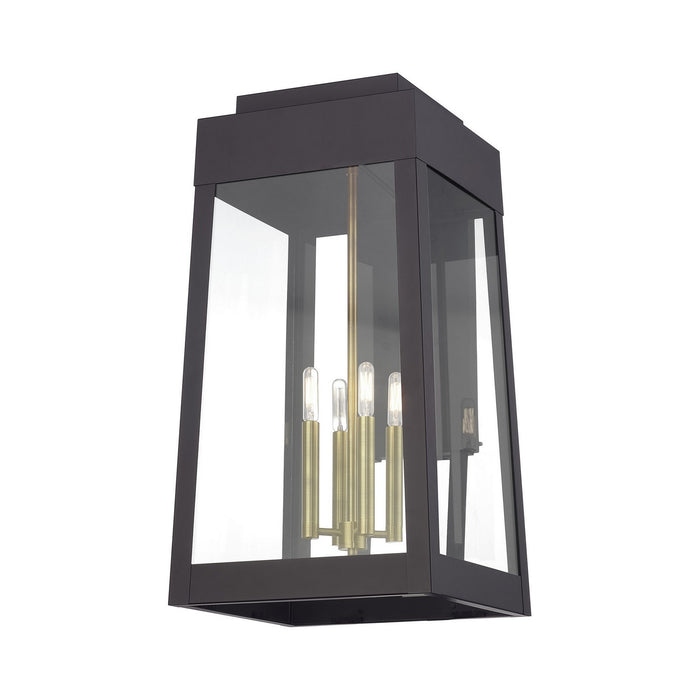 Livex Lighting - 20861-07 - Four Light Outdoor Wall Lantern - Oslo - Bronze with Antique Brass