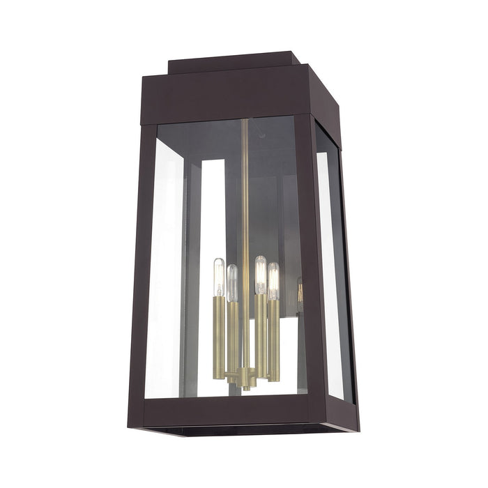 Livex Lighting - 20861-07 - Four Light Outdoor Wall Lantern - Oslo - Bronze with Antique Brass