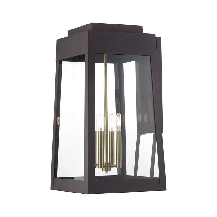 Livex Lighting - 20861-07 - Four Light Outdoor Wall Lantern - Oslo - Bronze with Antique Brass