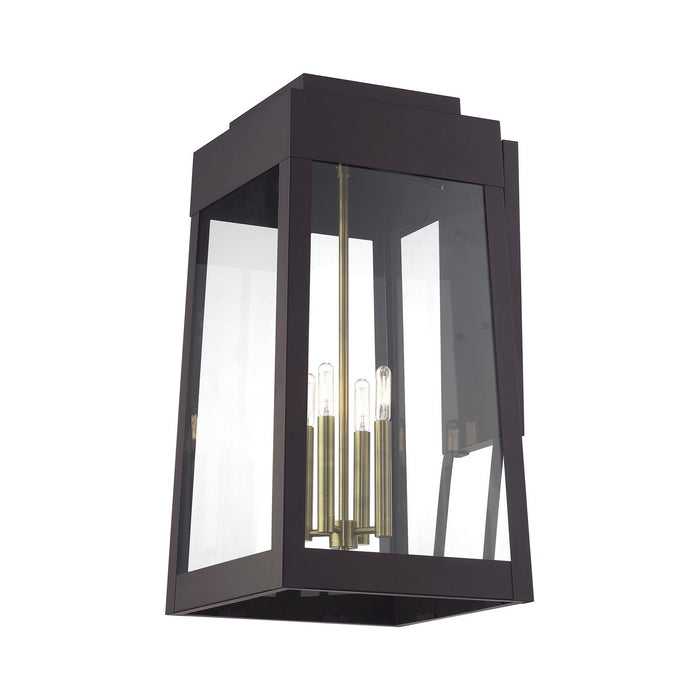 Livex Lighting - 20861-07 - Four Light Outdoor Wall Lantern - Oslo - Bronze with Antique Brass