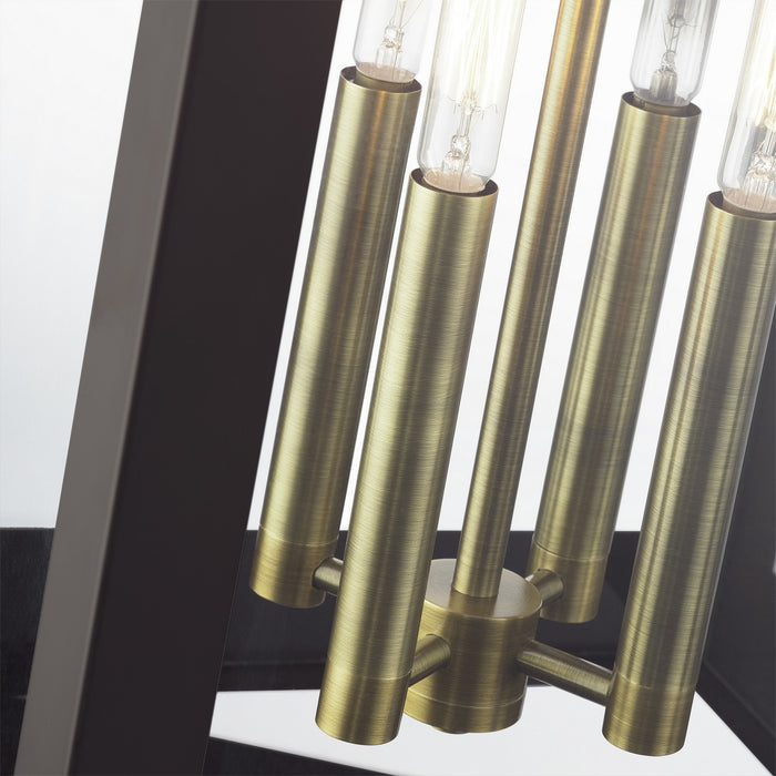 Livex Lighting - 20861-07 - Four Light Outdoor Wall Lantern - Oslo - Bronze with Antique Brass