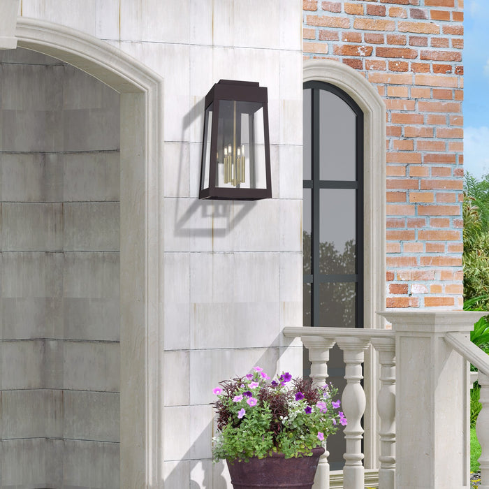 Livex Lighting - 20861-07 - Four Light Outdoor Wall Lantern - Oslo - Bronze with Antique Brass