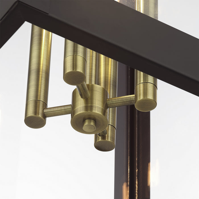 Livex Lighting - 20863-07 - Four Light Outdoor Pendant - Oslo - Bronze with Antique Brass