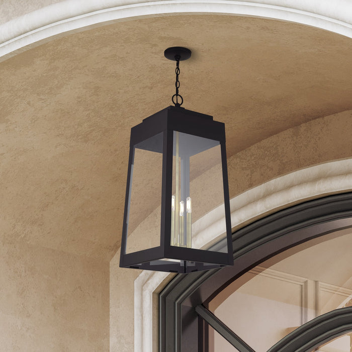 Livex Lighting - 20863-07 - Four Light Outdoor Pendant - Oslo - Bronze with Antique Brass