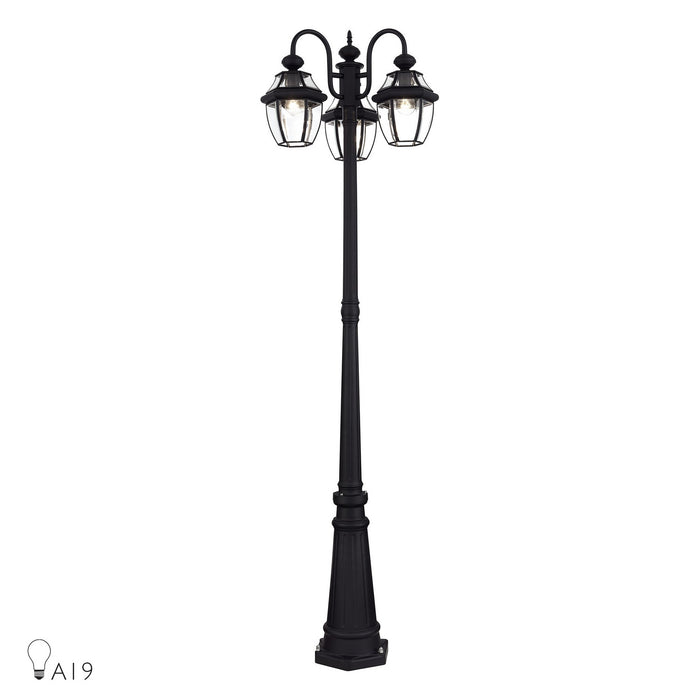 Livex Lighting - 21543-04 - Three Head Outdoor Post Light - Monterey - Black