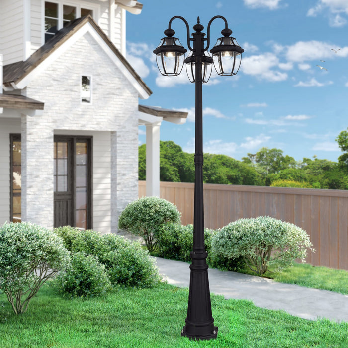 Livex Lighting - 21543-04 - Three Head Outdoor Post Light - Monterey - Black