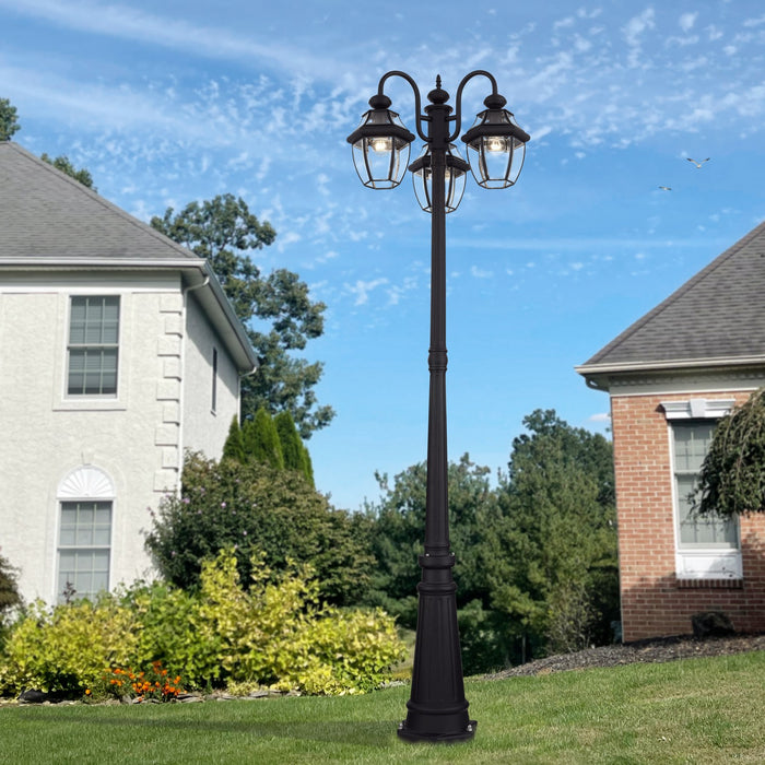 Livex Lighting - 21543-04 - Three Head Outdoor Post Light - Monterey - Black