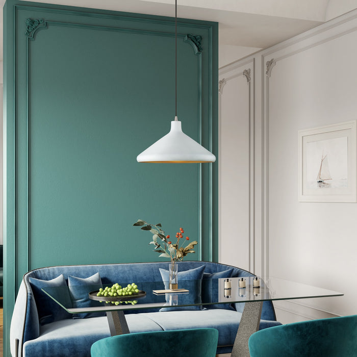 Livex Lighting - 41179-03 - One Light Pendant - Geneva - White with Brushed Nickel