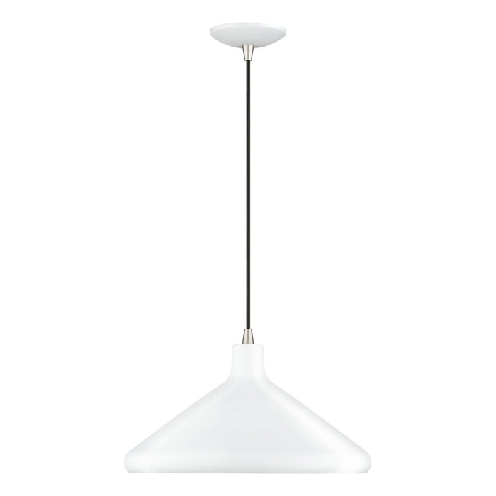 Livex Lighting - 41179-03 - One Light Pendant - Geneva - White with Brushed Nickel