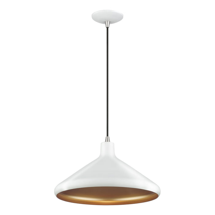 Livex Lighting - 41179-03 - One Light Pendant - Geneva - White with Brushed Nickel