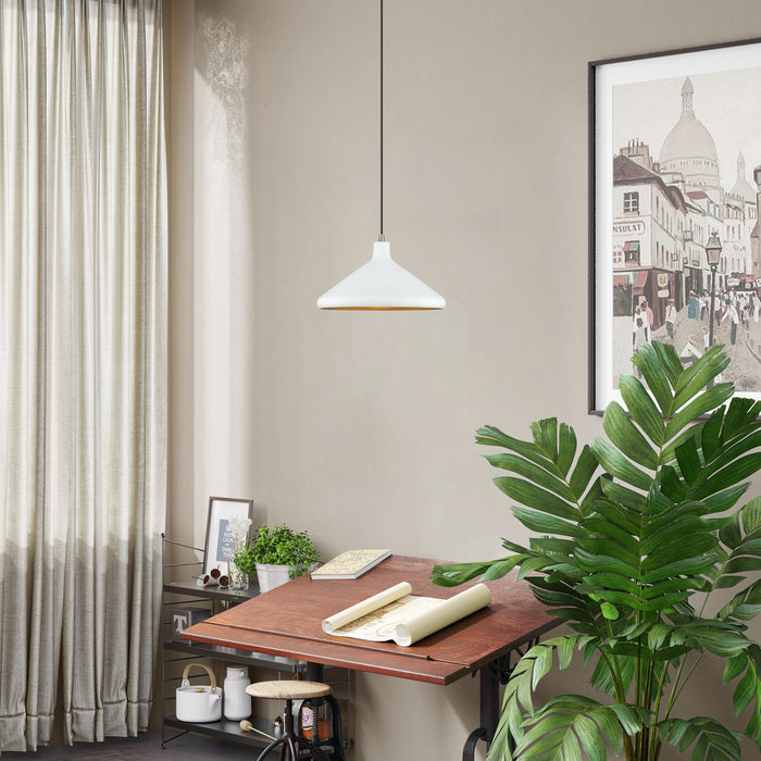 Livex Lighting - 41179-03 - One Light Pendant - Geneva - White with Brushed Nickel