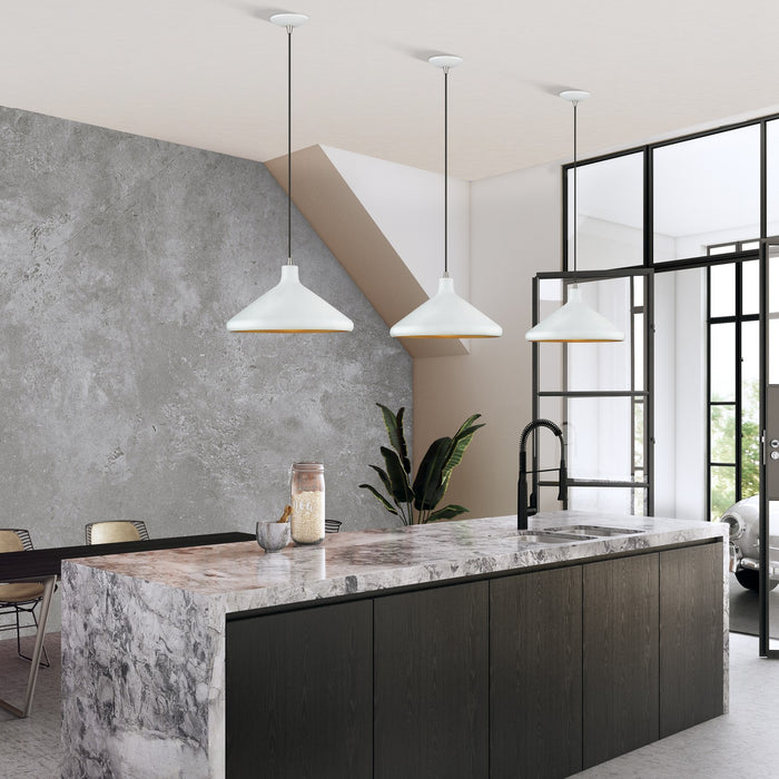 Livex Lighting - 41179-03 - One Light Pendant - Geneva - White with Brushed Nickel