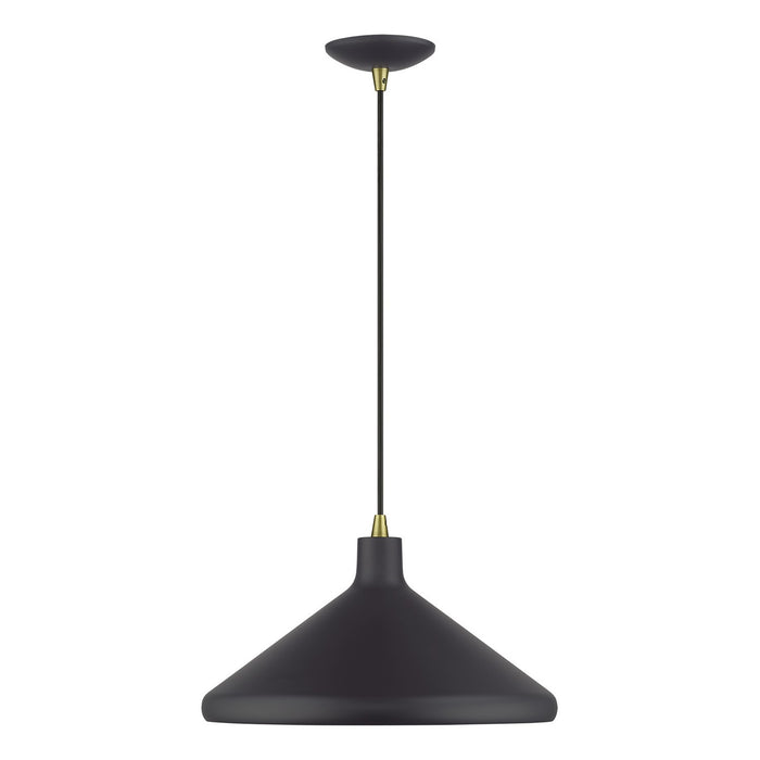 Livex Lighting - 41179-07 - One Light Pendant - Geneva - Bronze with Antique Brass