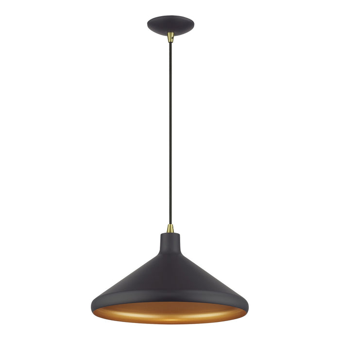 Livex Lighting - 41179-07 - One Light Pendant - Geneva - Bronze with Antique Brass