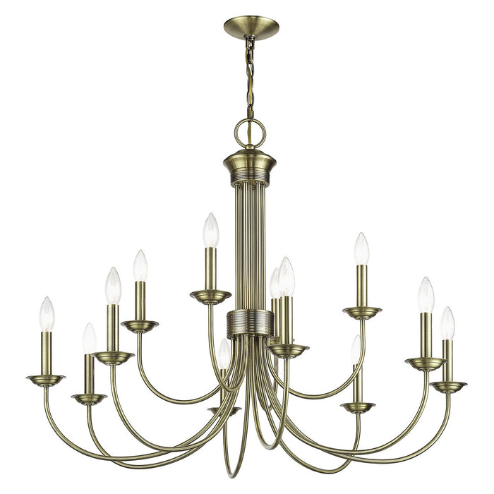 Livex Lighting - 42680-01 - 12 Light Chandelier - Estate - Antique Brass