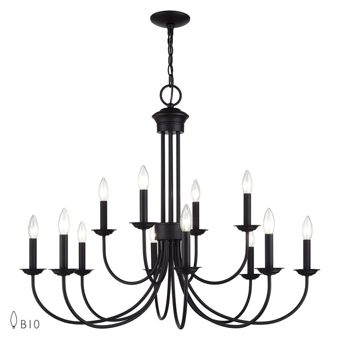Livex Lighting - 42680-04 - 12 Light Chandelier - Estate - Black