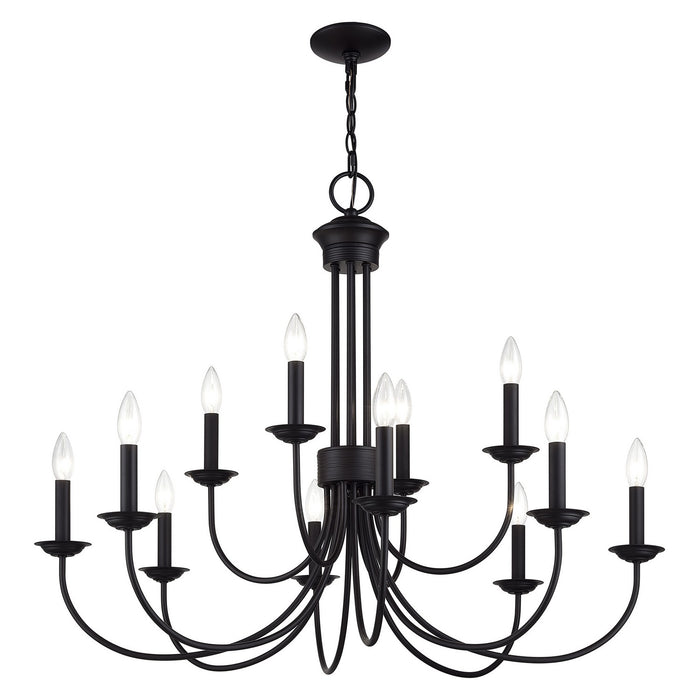 Livex Lighting - 42680-04 - 12 Light Chandelier - Estate - Black