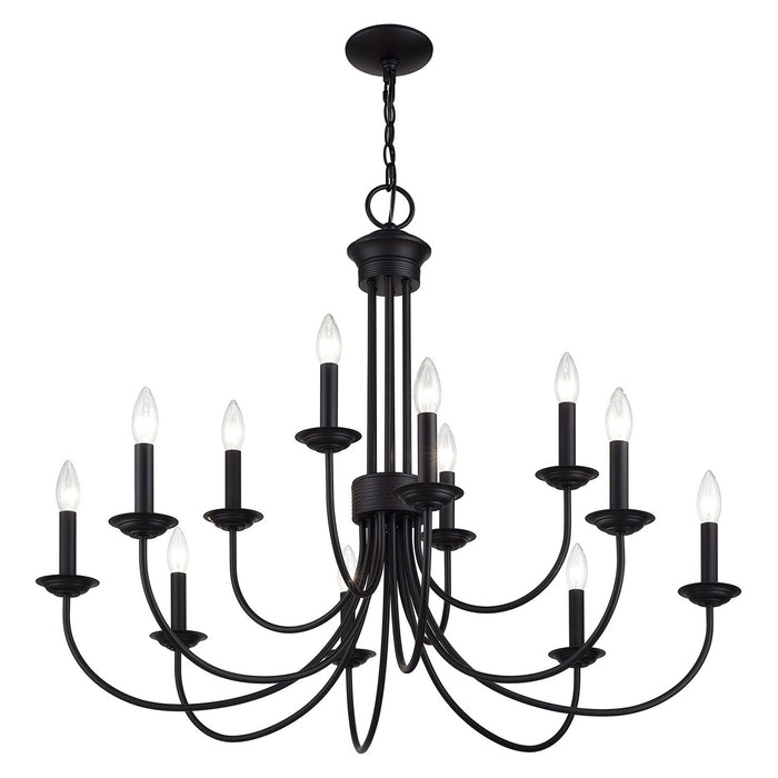 Livex Lighting - 42680-04 - 12 Light Chandelier - Estate - Black