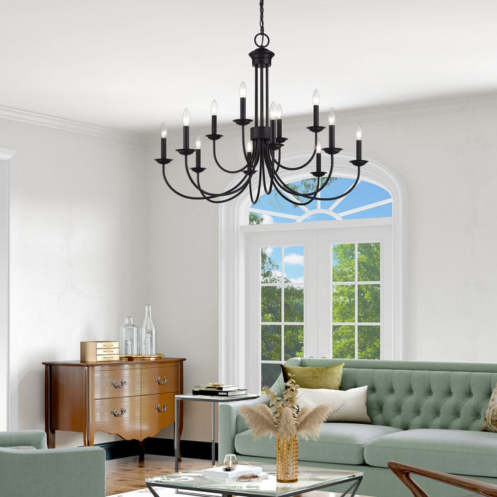 Livex Lighting - 42680-04 - 12 Light Chandelier - Estate - Black
