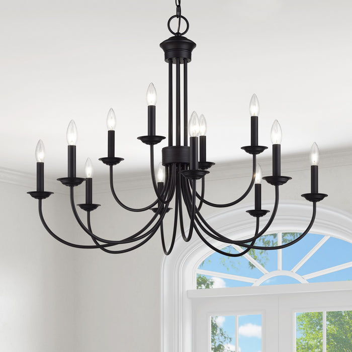 Livex Lighting - 42680-04 - 12 Light Chandelier - Estate - Black