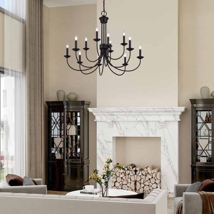 Livex Lighting - 42680-04 - 12 Light Chandelier - Estate - Black