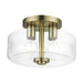 Livex Lighting - 46122-01 - Two Light Semi-Flush Mount - Whitworth - Antique Brass