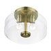 Livex Lighting - 46122-01 - Two Light Semi-Flush Mount - Whitworth - Antique Brass