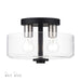 Livex Lighting - 46122-04 - Two Light Semi-Flush Mount - Whitworth - Black with Brushed Nickel