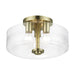 Livex Lighting - 46123-01 - Three Light Semi-Flush Mount - Whitworth - Antique Brass