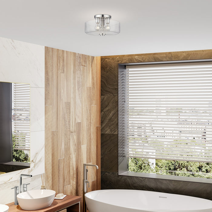 Livex Lighting - 46123-91 - Three Light Semi-Flush Mount - Whitworth - Brushed Nickel