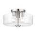 Livex Lighting - 46123-91 - Three Light Semi-Flush Mount - Whitworth - Brushed Nickel