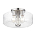 Livex Lighting - 46123-91 - Three Light Semi-Flush Mount - Whitworth - Brushed Nickel